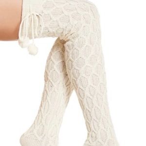 UGG Sparkle Cable Knit Thigh High Socks